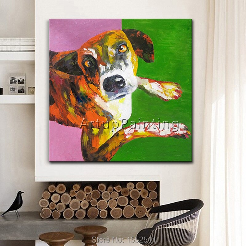 Pop art dog Pets on canvas modern abstract oil painting handmade oil painting Animal Pop Art Home Decor Living Room2 Pop art dog Pets on canvas modern abstract oil painting handmade oil painting Animal Pop Art Home Decor Living Room2