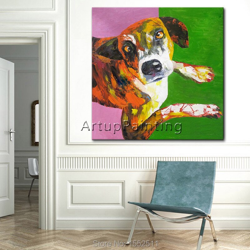 Pop art dog Pets on canvas modern abstract oil painting handmade oil painting Animal Pop Art Home Decor Living Room2 Pop art dog Pets on canvas modern abstract oil painting handmade oil painting Animal Pop Art Home Decor Living Room2