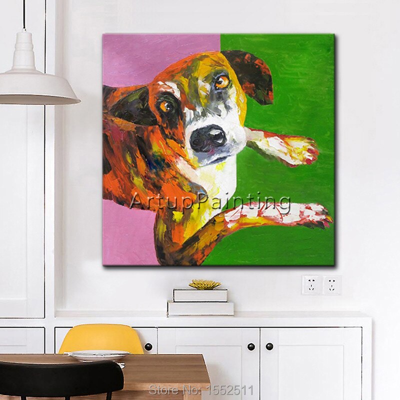 Pop art dog Pets on canvas modern abstract oil painting handmade oil painting Animal Pop Art Home Decor Living Room2 Pop art dog Pets on canvas modern abstract oil painting handmade oil painting Animal Pop Art Home Decor Living Room2