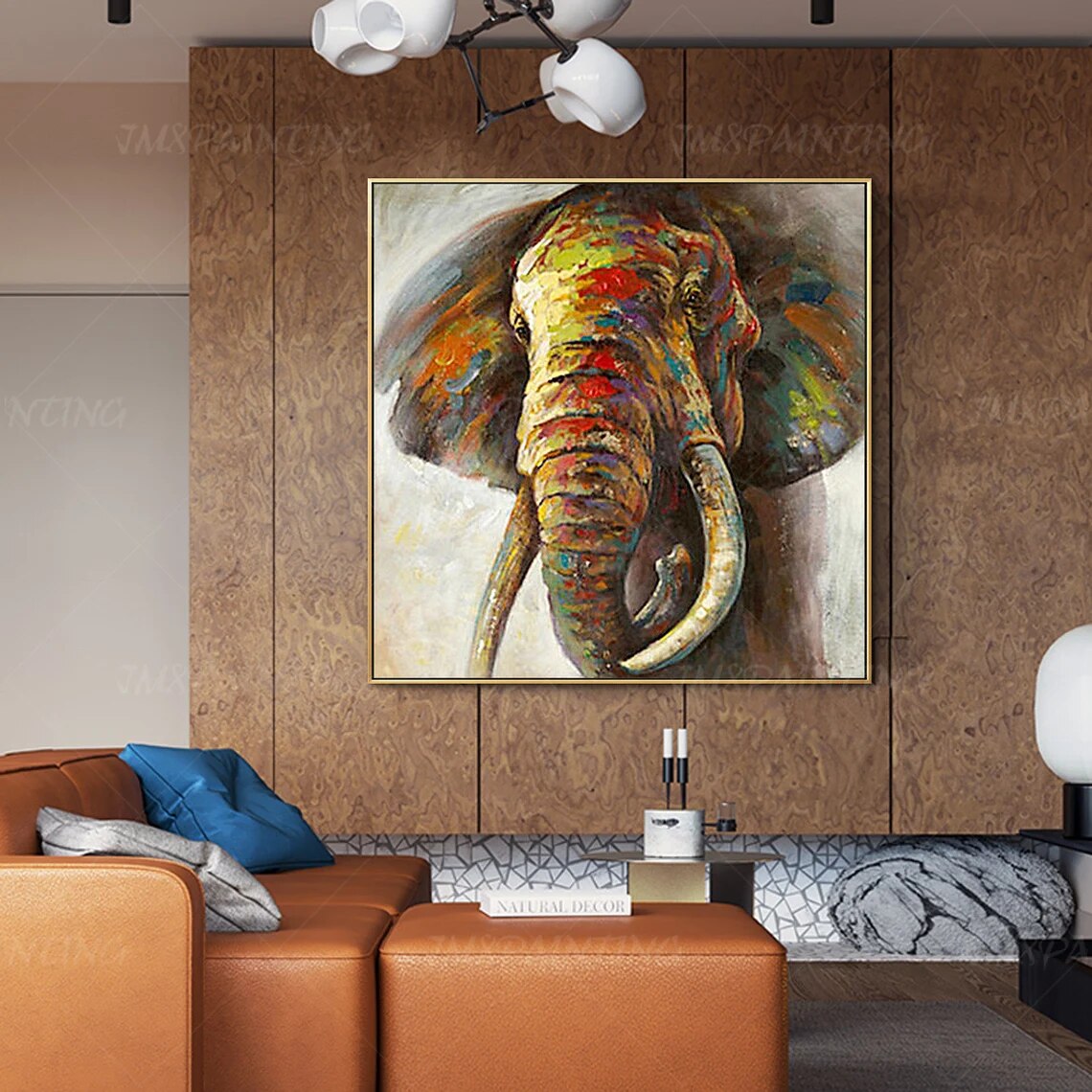 Elephant Painting Hand Painted Impressionist Animal Wall Art Square Frame Wall Art Bedroom Home Decor Elephant Painting Hand Painted Impressionist Animal Wall Art Square Frame Wall Art Bedroom Home Decor