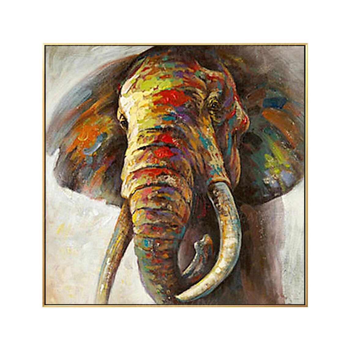 Elephant Painting Hand Painted Impressionist Animal Wall Art Square Frame Wall Art Bedroom Home Decor Elephant Painting Hand Painted Impressionist Animal Wall Art Square Frame Wall Art Bedroom Home Decor
