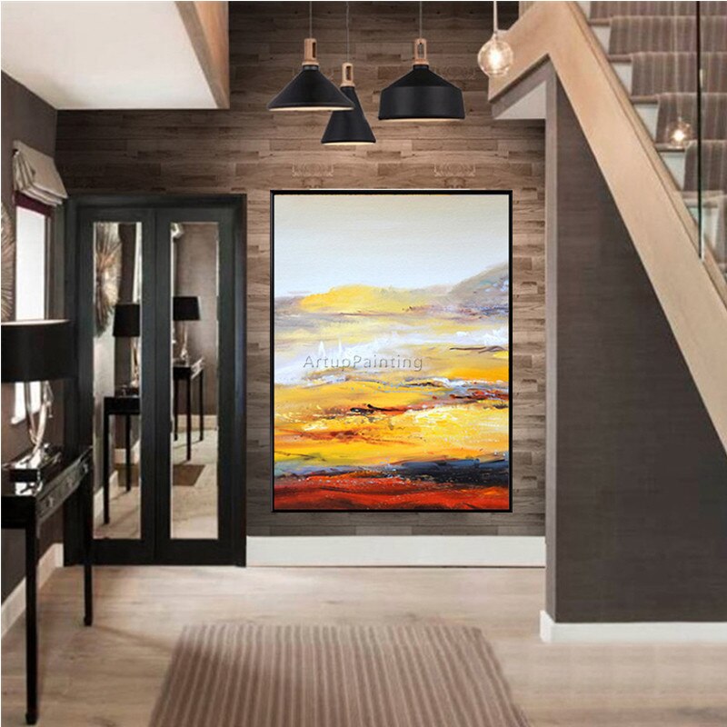 Canvas painting caudros decoracion acrylic yellow oil painting modern abstract Wall art Pictures For Living Room Home Decor98