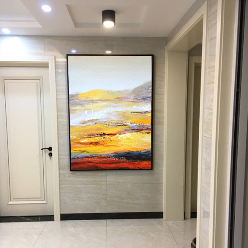 Canvas painting caudros decoracion acrylic yellow oil painting modern abstract Wall art Pictures For Living Room Home Decor98