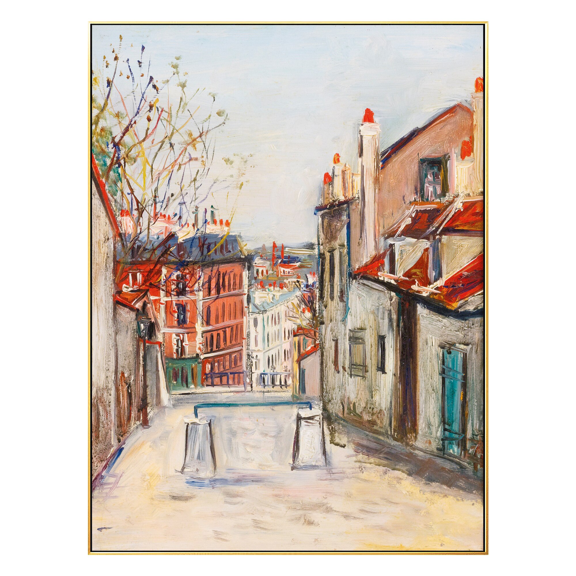 Cityscpae Paris Street Hand Painting Canvas Vintage Countryside oil painting acrylic large wall art Poster picture home decor