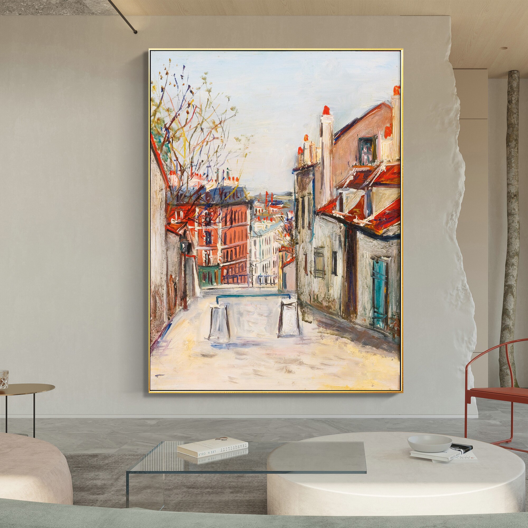 Cityscpae Paris Street Hand Painting Canvas Vintage Countryside oil painting acrylic large wall art Poster picture home decor