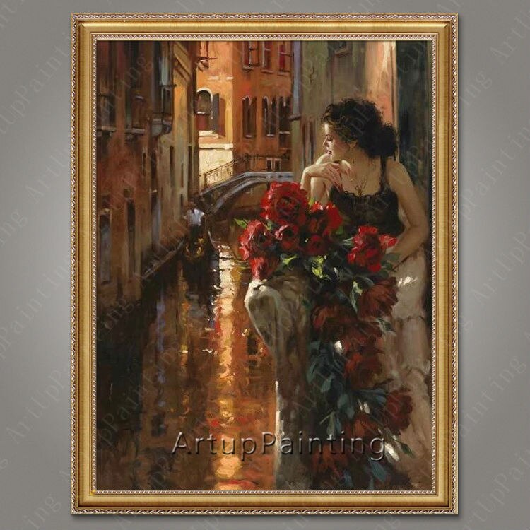 Pintura al &oacute;leo de bailarina flamenca espa&ntilde;ola, cuadro de mujer latina sobre lienzo de alta calidad, pintado a mano, pintura latina 33