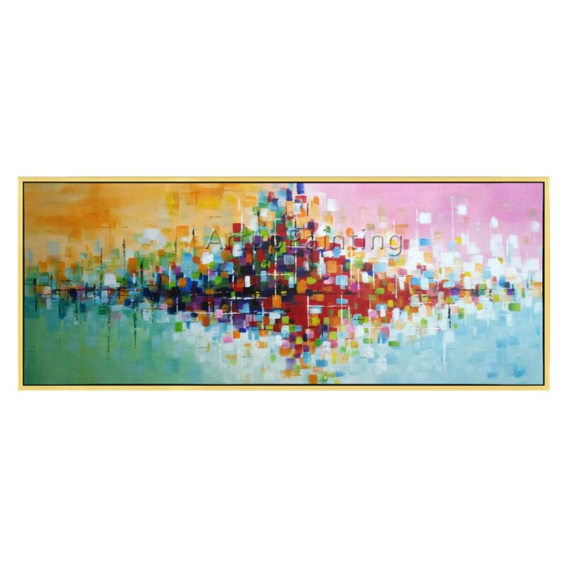 Pintura acr&iacute;lica en lienzo para decoraci&oacute;n del hogar, arte de pared para sala de estar, cuadros abstractos modernos, 14