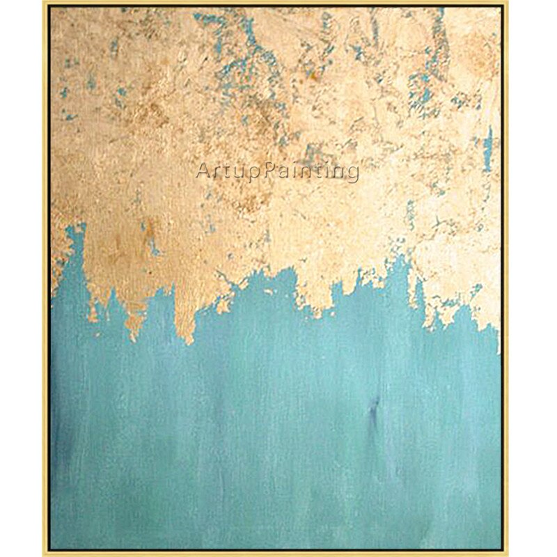 Cuadro en lienzo de estilo n&oacute;rdico para decoraci&oacute;n del hogar, pintura acr&iacute;lica de oro azul, im&aacute;genes art&iacute;sticas de pared para sala de estar, quadro89