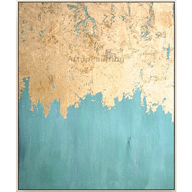 Cuadro en lienzo de estilo n&oacute;rdico para decoraci&oacute;n del hogar, pintura acr&iacute;lica de oro azul, im&aacute;genes art&iacute;sticas de pared para sala de estar, quadro89