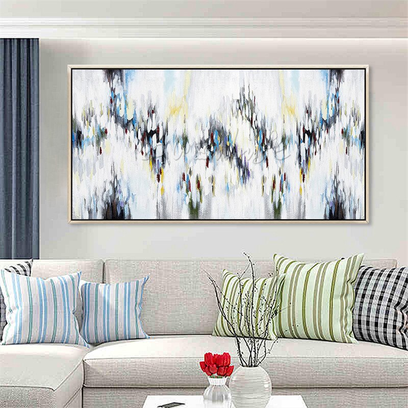 Pintura en lienzo para decoraci&oacute;n del hogar, pintura acr&iacute;lica abstracta n&oacute;rdica, arte de pared, cuadros para sala de estar, quareos 06