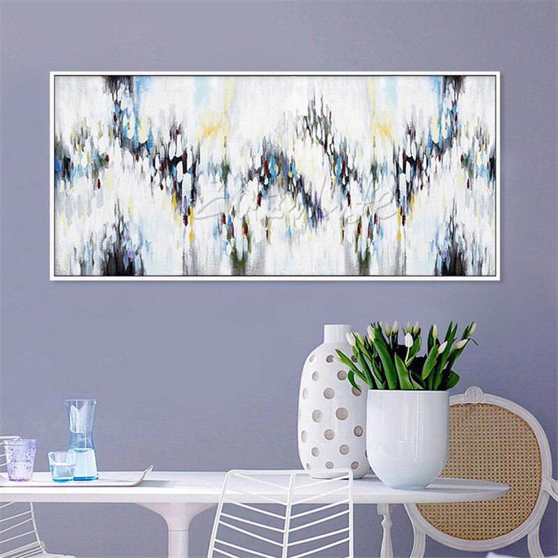 Pintura en lienzo para decoraci&oacute;n del hogar, pintura acr&iacute;lica abstracta n&oacute;rdica, arte de pared, cuadros para sala de estar, quareos 06