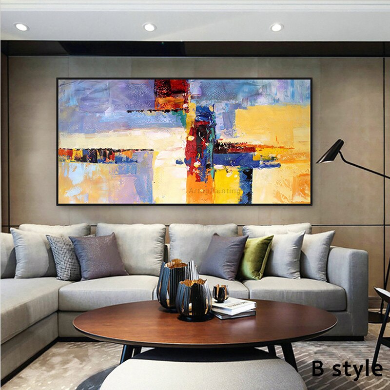 Pintura al &oacute;leo sobre lienzo, cuadros de decoraci&oacute;n, pintura acr&iacute;lica de color abstracto, im&aacute;genes art&iacute;sticas de pared para sala de estar, decoraci&oacute;n del hogar, quardo6