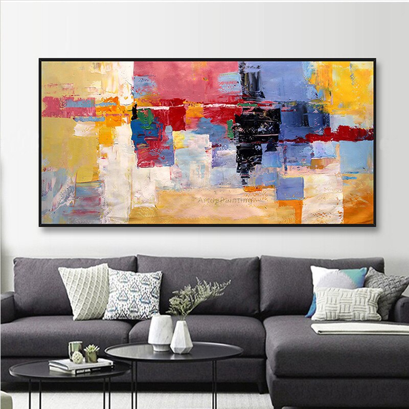 Pintura al &oacute;leo sobre lienzo, cuadros de decoraci&oacute;n, pintura acr&iacute;lica de color abstracto, im&aacute;genes art&iacute;sticas de pared para sala de estar, decoraci&oacute;n del hogar, quardo6