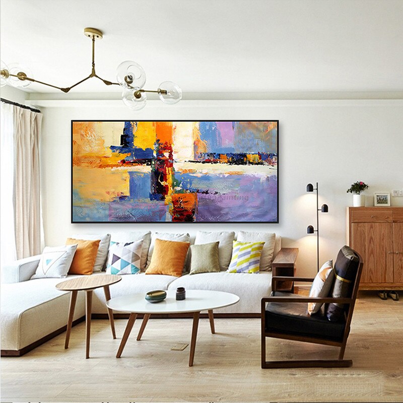 Pintura al &oacute;leo sobre lienzo, cuadros de decoraci&oacute;n, pintura acr&iacute;lica de color abstracto, im&aacute;genes art&iacute;sticas de pared para sala de estar, decoraci&oacute;n del hogar, quardo6