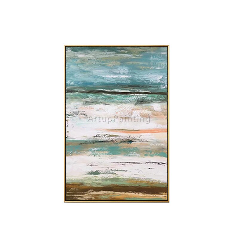 Pintura en lienzo para decoraci&oacute;n de caudros, pintura al &oacute;leo acr&iacute;lica de paisaje marino, im&aacute;genes art&iacute;sticas de pared abstractas modernas para sala de estar, decoraci&oacute;n del hogar 101