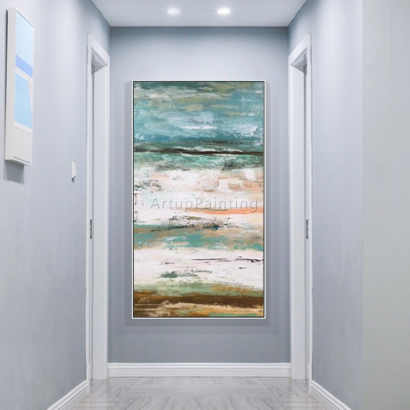 Pintura en lienzo para decoraci&oacute;n de caudros, pintura al &oacute;leo acr&iacute;lica de paisaje marino, im&aacute;genes art&iacute;sticas de pared abstractas modernas para sala de estar, decoraci&oacute;n del hogar 101
