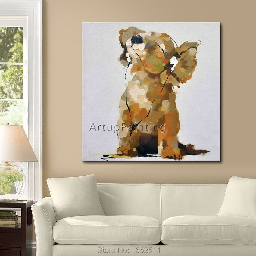 Papel tapiz decorativo de pintura de perro, arte pop de perro, pintura al &oacute;leo abstracta moderna de canva para la sala de estar, papel tapiz art&iacute;stico