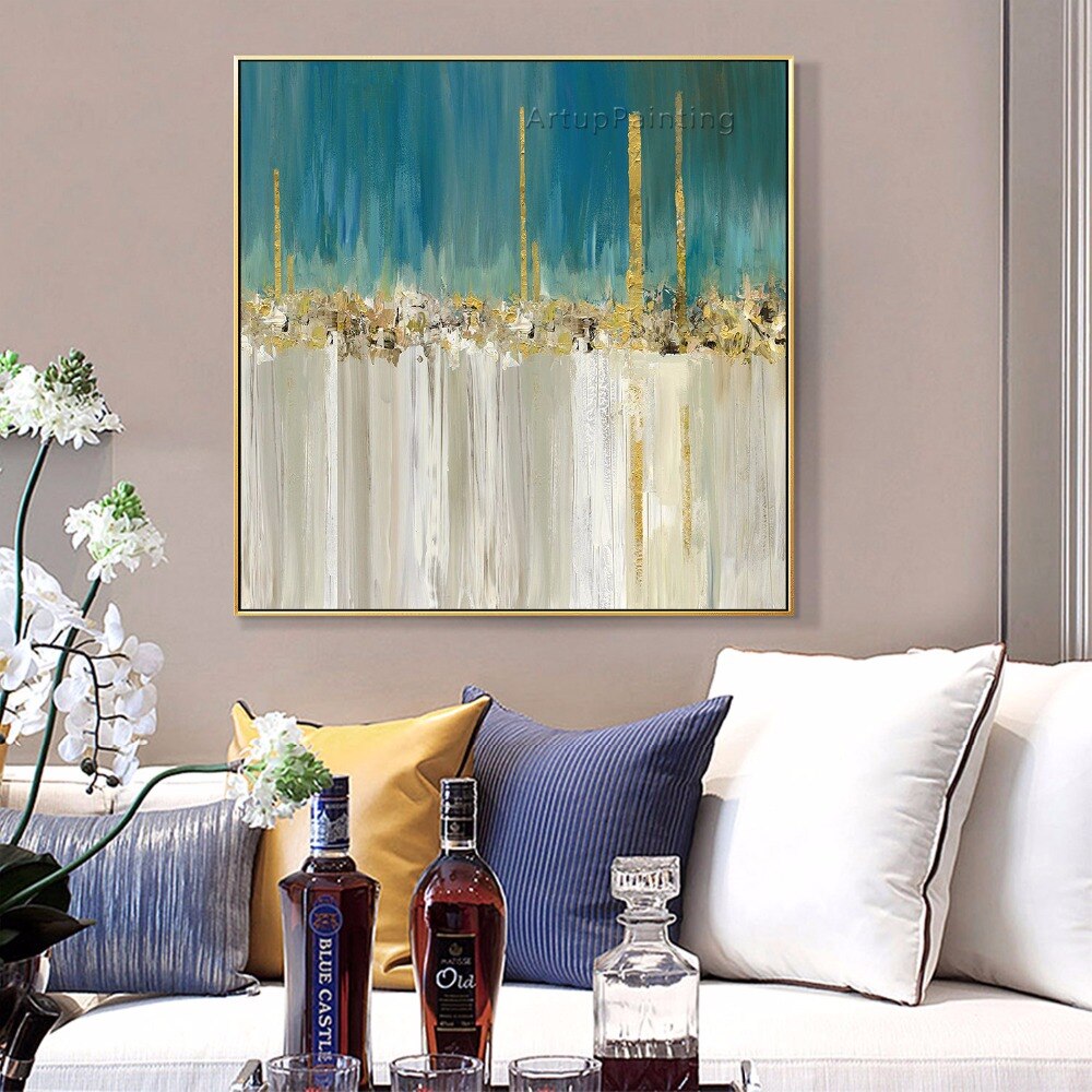 Lienzo abstracto moderno pintado a mano, pintura al &oacute;leo, sala de estar de pared para im&aacute;genes art&iacute;sticas, decoraci&oacute;n del hogar, Quadro