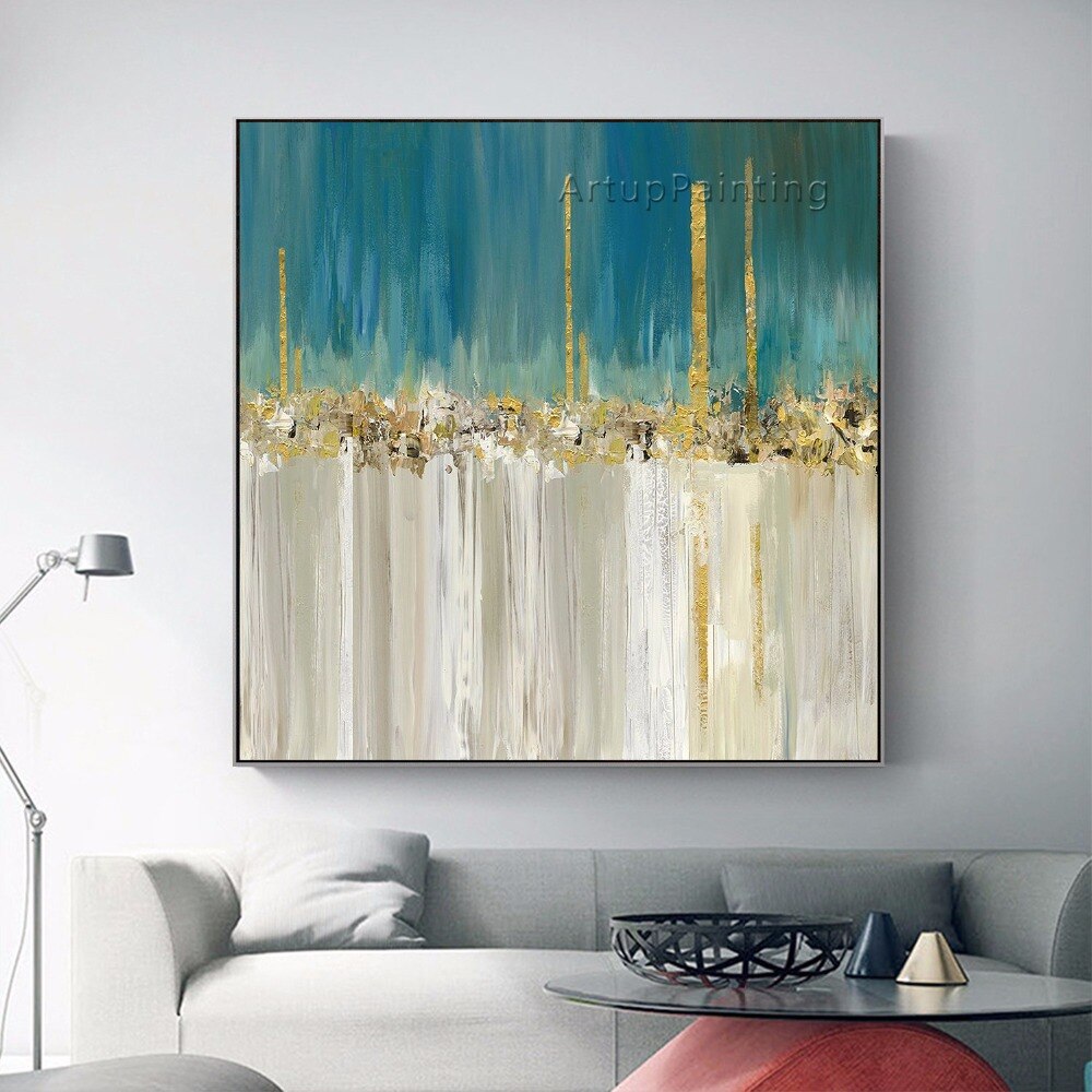 Lienzo abstracto moderno pintado a mano, pintura al &oacute;leo, sala de estar de pared para im&aacute;genes art&iacute;sticas, decoraci&oacute;n del hogar, Quadro