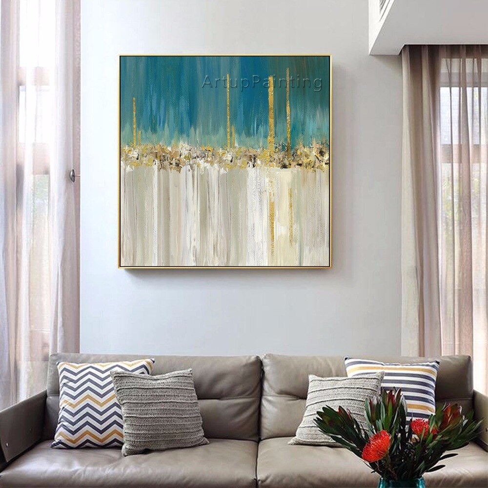 Lienzo abstracto moderno pintado a mano, pintura al &oacute;leo, sala de estar de pared para im&aacute;genes art&iacute;sticas, decoraci&oacute;n del hogar, Quadro