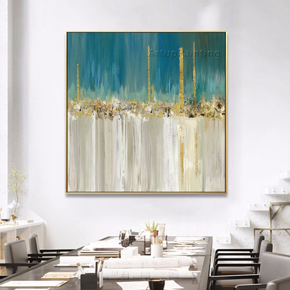Lienzo abstracto moderno pintado a mano, pintura al &oacute;leo, sala de estar de pared para im&aacute;genes art&iacute;sticas, decoraci&oacute;n del hogar, Quadro