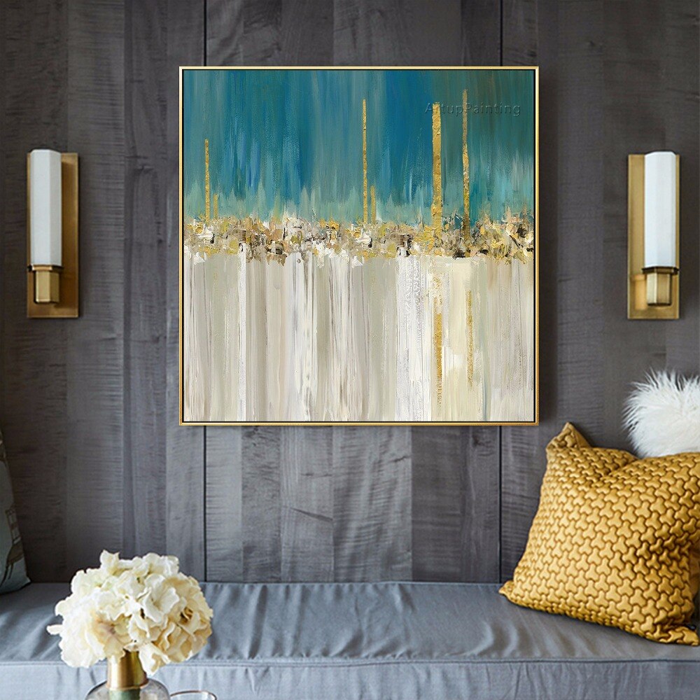 Lienzo abstracto moderno pintado a mano, pintura al &oacute;leo, sala de estar de pared para im&aacute;genes art&iacute;sticas, decoraci&oacute;n del hogar, Quadro