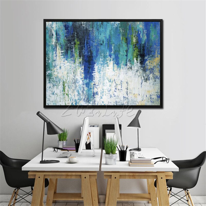Lienzo pintado a mano, pinturas al &oacute;leo, im&aacute;genes art&iacute;sticas de pared hechas a mano para sala de estar, cuadros abstractos modernos, cuadros decorativos para el hogar 0063