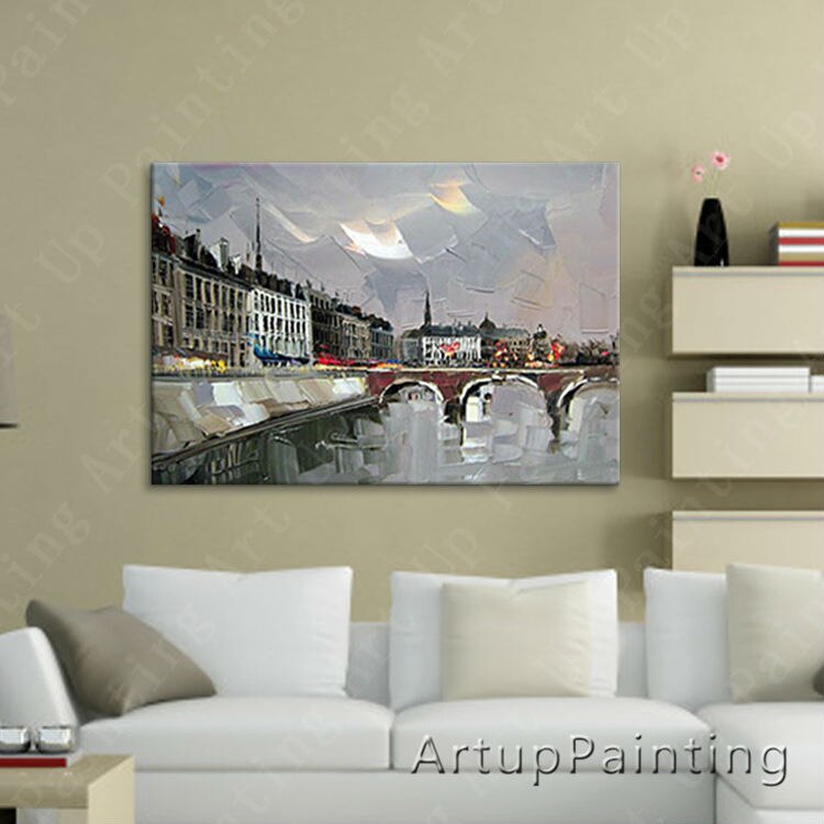 Pintura de arte callejero de Par&iacute;s, decoraci&oacute;n del hogar, pintura al &oacute;leo, im&aacute;genes de pared para sala de estar, pintura de Arte de pared, paint7