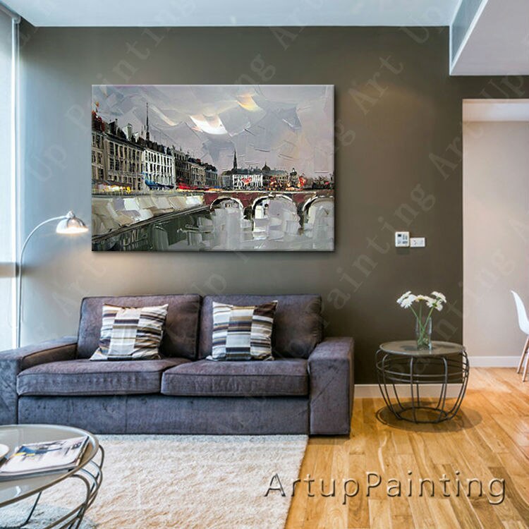 Pintura de arte callejero de Par&iacute;s, decoraci&oacute;n del hogar, pintura al &oacute;leo, im&aacute;genes de pared para sala de estar, pintura de Arte de pared, paint7