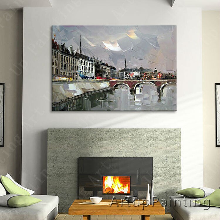 Pintura de arte callejero de Par&iacute;s, decoraci&oacute;n del hogar, pintura al &oacute;leo, im&aacute;genes de pared para sala de estar, pintura de Arte de pared, paint7