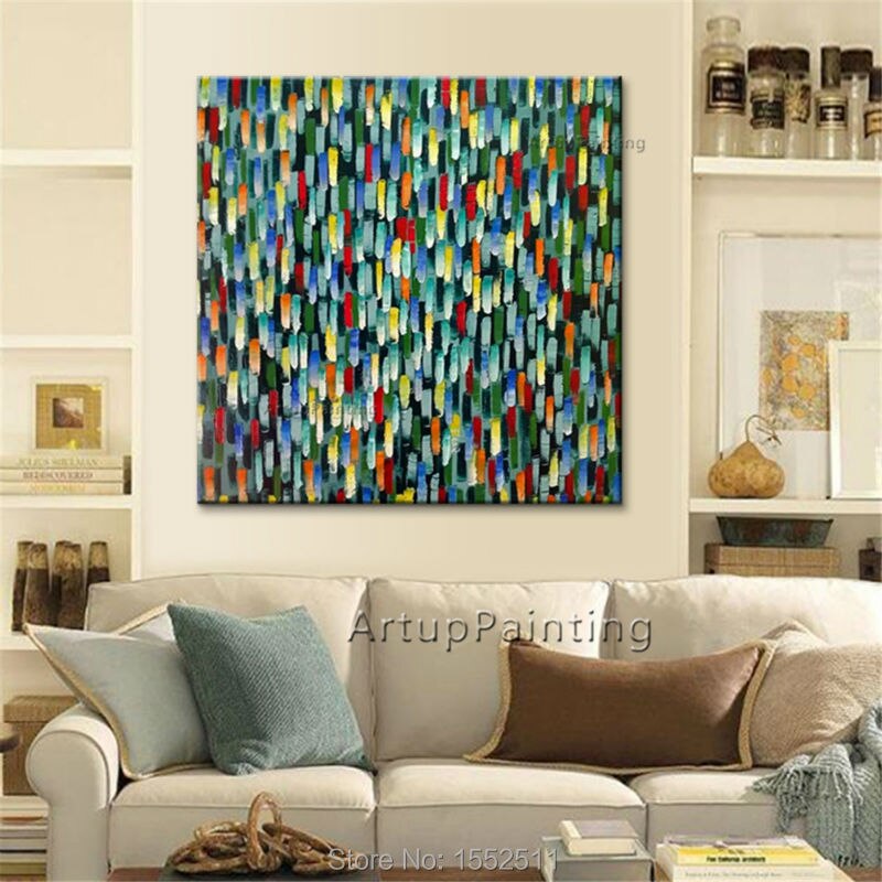 Arte de pared pintado a mano, decoraci&oacute;n abstracta moderna del hogar, pintura al &oacute;leo sobre lienzo, im&aacute;genes de pared para sala de estar, cuadros, quadros