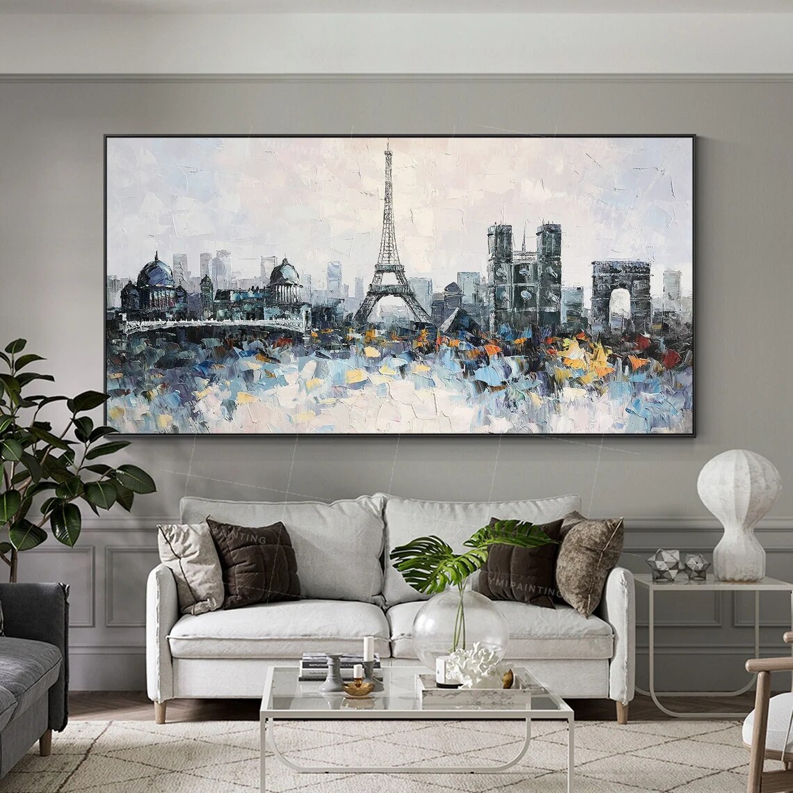 Arte de pared Eiffel Torre Eiffel paisaje urbano skyline ciudad abstracta arte pintura sobre lienzo arte original Arte de pared Eiffel Torre Eiffel paisaje urbano skyline ciudad abstracta arte pintura sobre lienzo arte original