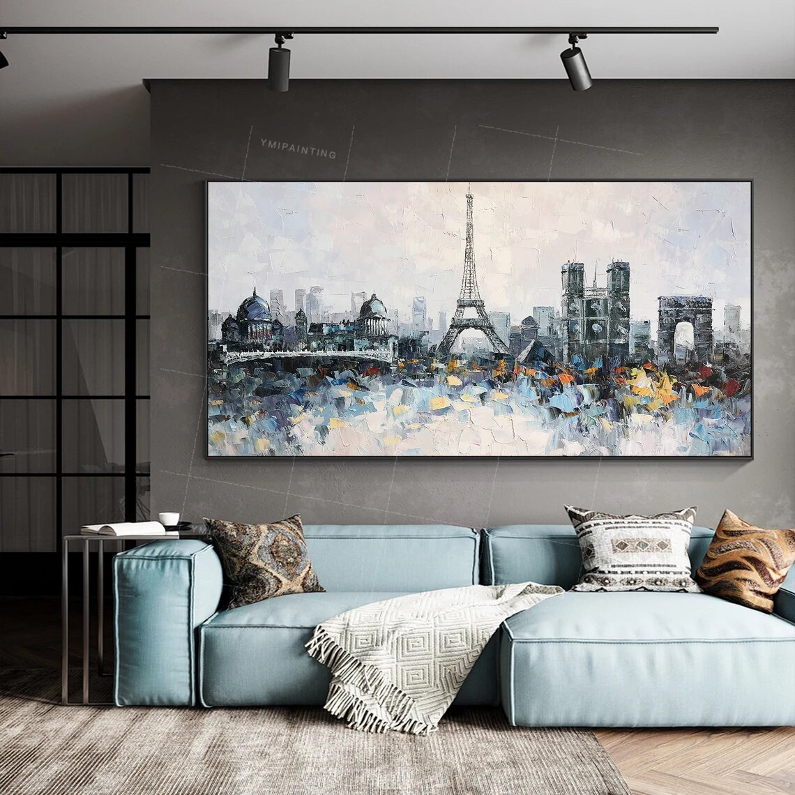 Arte de pared Eiffel Torre Eiffel paisaje urbano skyline ciudad abstracta arte pintura sobre lienzo arte original Arte de pared Eiffel Torre Eiffel paisaje urbano skyline ciudad abstracta arte pintura sobre lienzo arte original