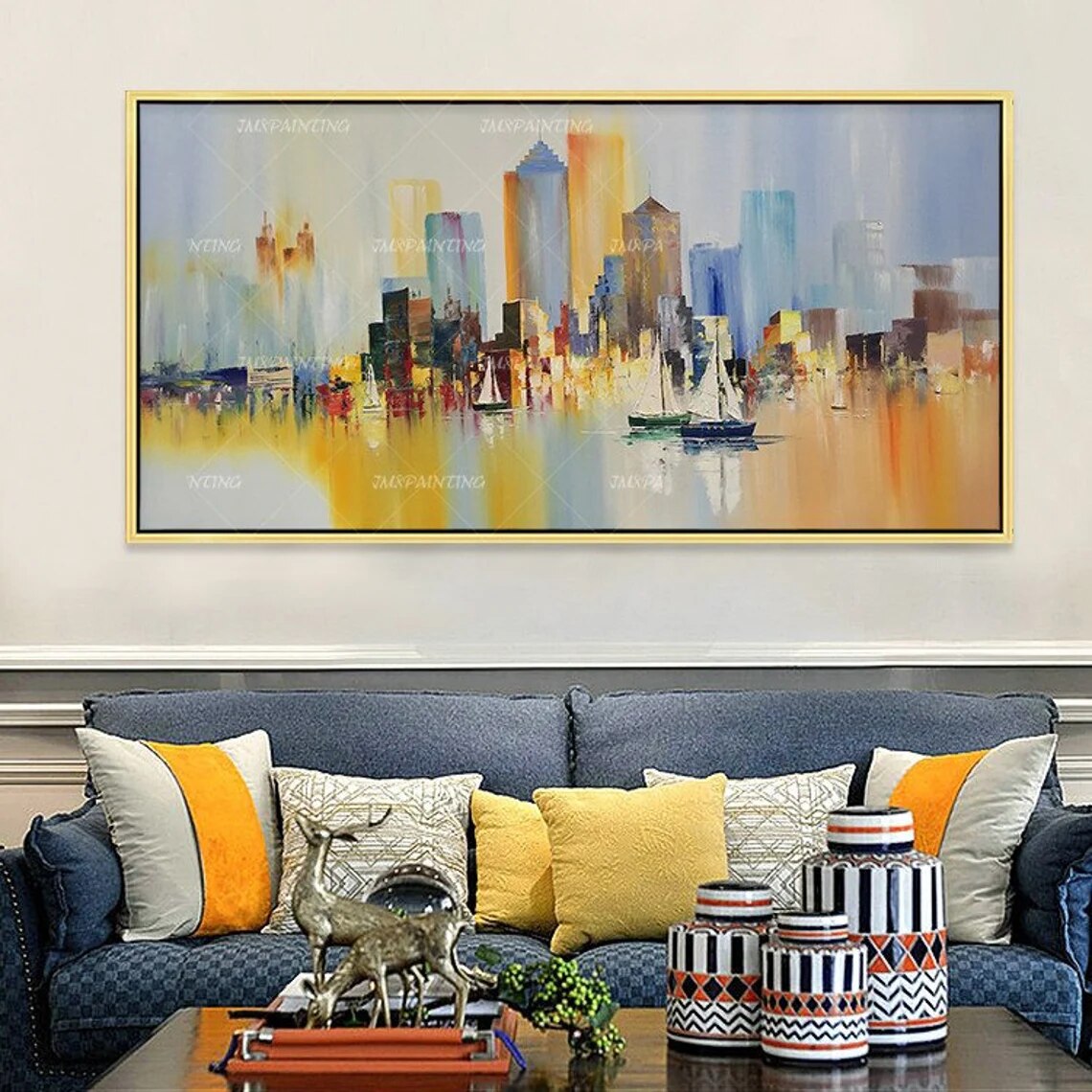 Pintado a mano Original, paisaje urbano de Nueva York, pintura Original, pinturas abstractas al óleo sobre lienzo Pintado a mano Original, paisaje urbano de Nueva York, pintura Original, pinturas abstractas al óleo sobre lienzo