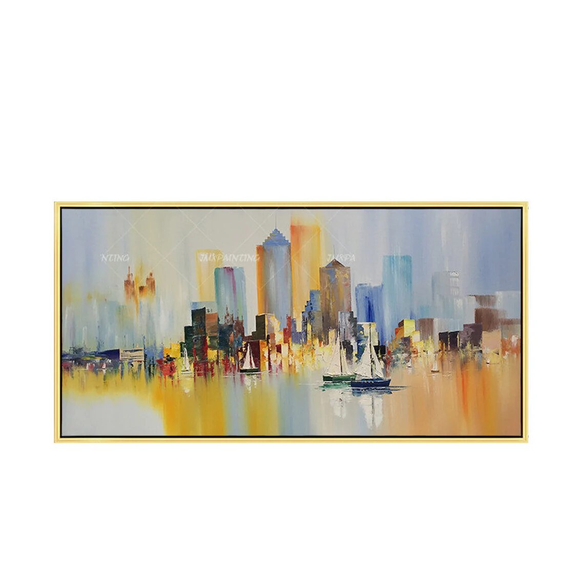 Pintado a mano Original, paisaje urbano de Nueva York, pintura Original, pinturas abstractas al óleo sobre lienzo Pintado a mano Original, paisaje urbano de Nueva York, pintura Original, pinturas abstractas al óleo sobre lienzo