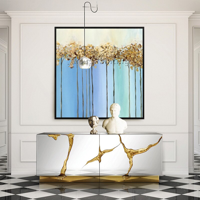 Pintura en lienzo de estilo n&oacute;rdico para decoraci&oacute;n del hogar, pintura al &oacute;leo azul acr&iacute;lica, im&aacute;genes art&iacute;sticas de pared para sala de estar, quadros87