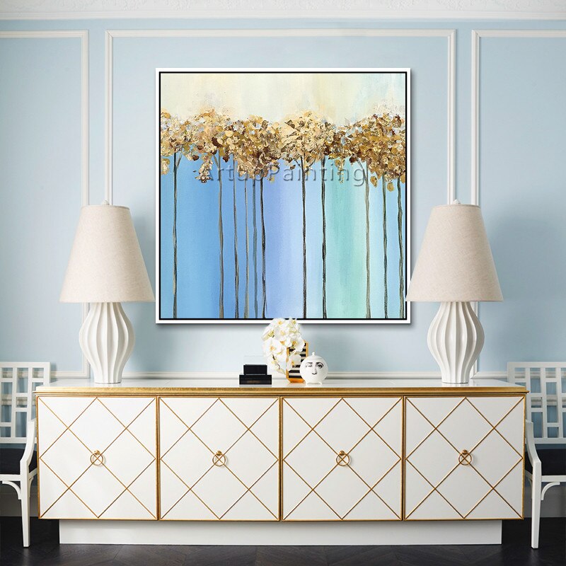 Pintura en lienzo de estilo n&oacute;rdico para decoraci&oacute;n del hogar, pintura al &oacute;leo azul acr&iacute;lica, im&aacute;genes art&iacute;sticas de pared para sala de estar, quadros87