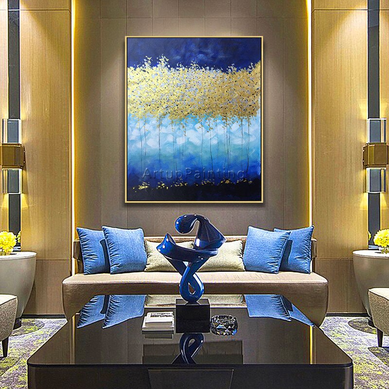 Pintura de lienzo n&oacute;rdico para decoraci&oacute;n de sala de estar, cuadro de flores abstractas pintadas a mano, cuadros art&iacute;sticos de pared