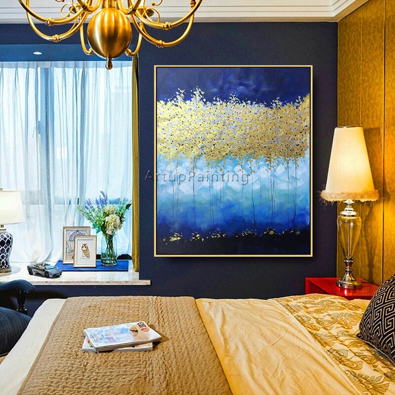 Pintura de lienzo n&oacute;rdico para decoraci&oacute;n de sala de estar, cuadro de flores abstractas pintadas a mano, cuadros art&iacute;sticos de pared