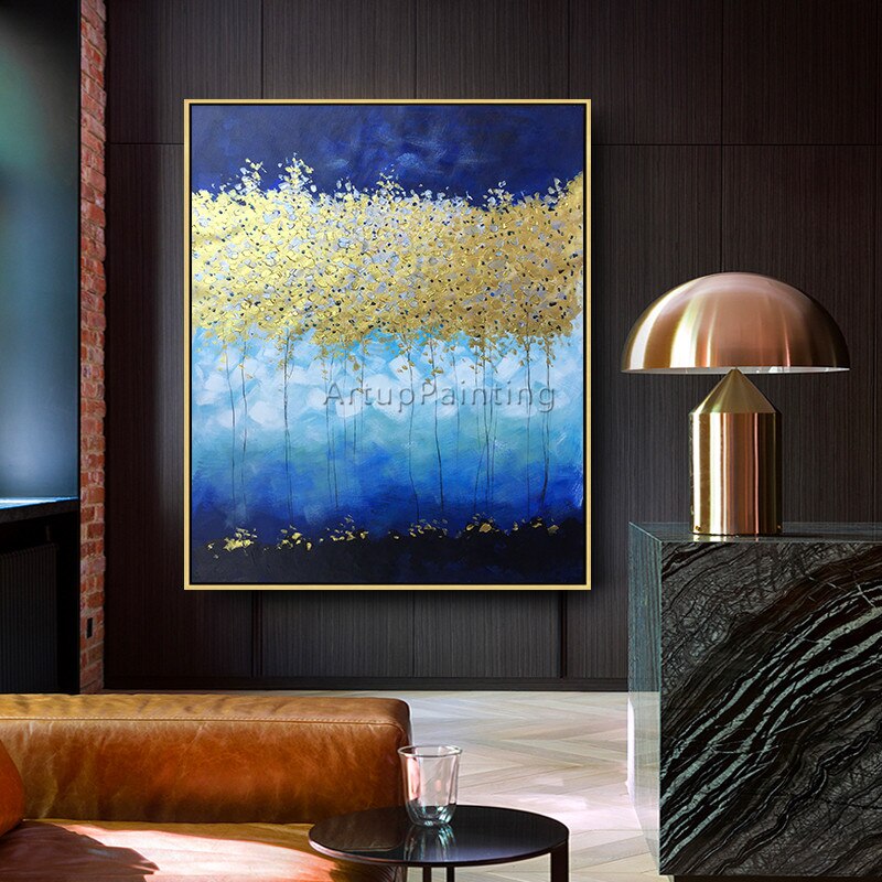 Pintura de lienzo n&oacute;rdico para decoraci&oacute;n de sala de estar, cuadro de flores abstractas pintadas a mano, cuadros art&iacute;sticos de pared
