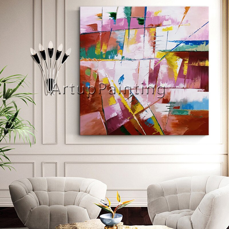 Pinturas al &oacute;leo en lienzo pintadas a mano, im&aacute;genes art&iacute;sticas de pared hechas a mano para sala de estar, cuadros abstractos modernos, quadro, decoraci&oacute;n del hogar 3