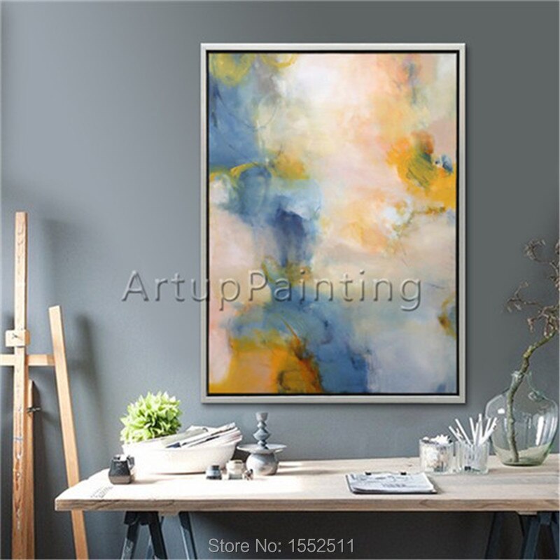 Pintura al &oacute;leo abstracta moderna y hermosa, lienzo pintado a mano, pintura decorativa para sala de estar, pintura al &oacute;leo 5