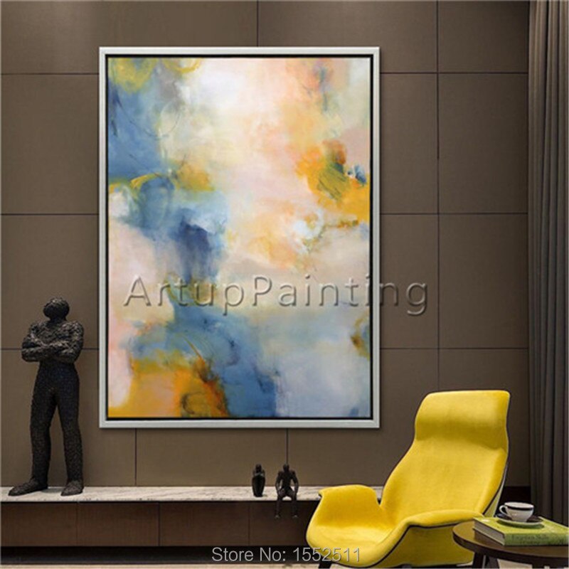 Pintura al &oacute;leo abstracta moderna y hermosa, lienzo pintado a mano, pintura decorativa para sala de estar, pintura al &oacute;leo 5