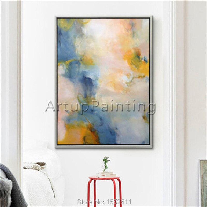Pintura al &oacute;leo abstracta moderna y hermosa, lienzo pintado a mano, pintura decorativa para sala de estar, pintura al &oacute;leo 5