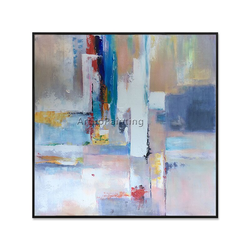 Pintura al &oacute;leo sobre lienzo, pintura abstracta moderna colorida, decoraci&oacute;n de caudros, im&aacute;genes art&iacute;sticas de pared para sala de estar, decoraci&oacute;n de cuadros