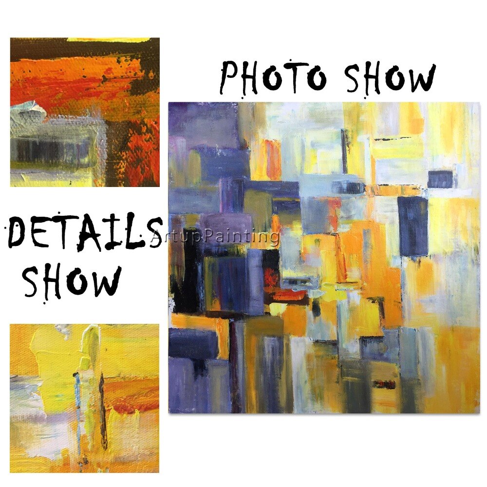 Pintura al &oacute;leo sobre lienzo, pintura abstracta moderna colorida, decoraci&oacute;n de caudros, im&aacute;genes art&iacute;sticas de pared para sala de estar, decoraci&oacute;n de cuadros, 25