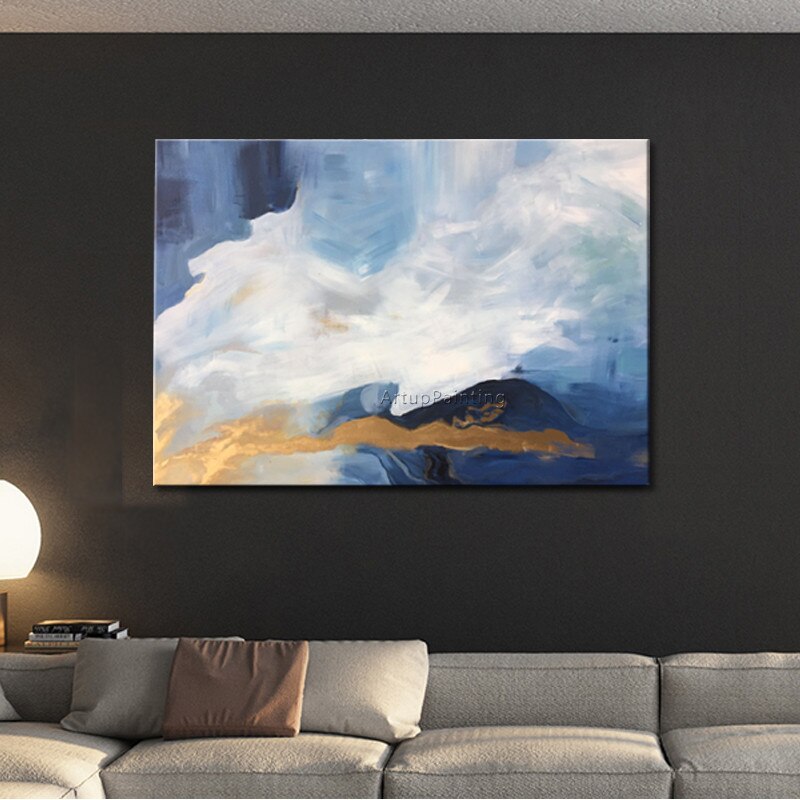 Pintura acr&iacute;lica en lienzo para decoraci&oacute;n del hogar, arte de pared para sala de estar, cuadros abstractos modernos, decoraci&oacute;n 85