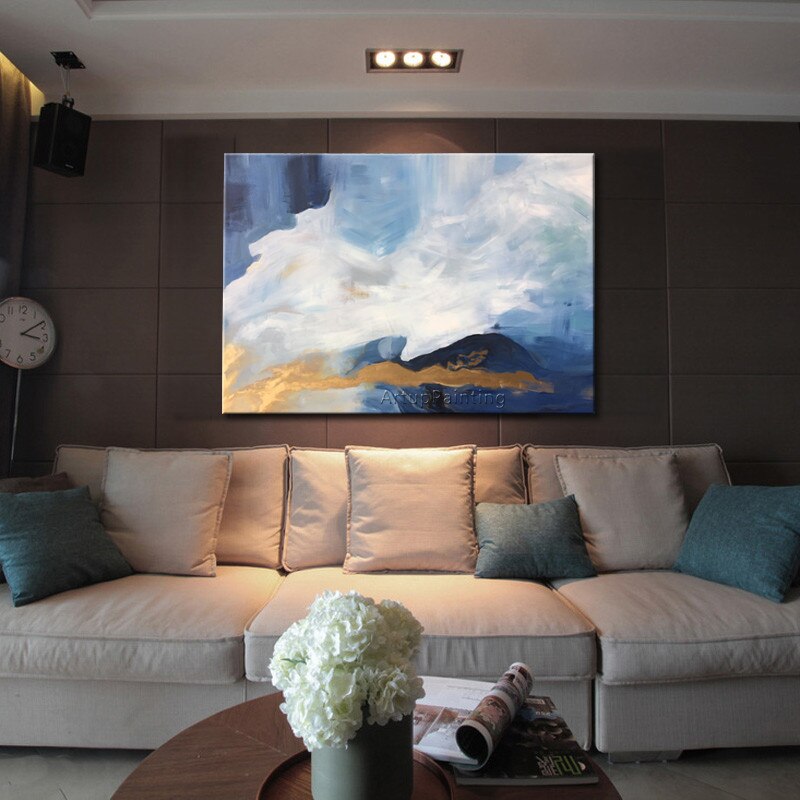 Pintura acr&iacute;lica en lienzo para decoraci&oacute;n del hogar, arte de pared para sala de estar, cuadros abstractos modernos, decoraci&oacute;n 85