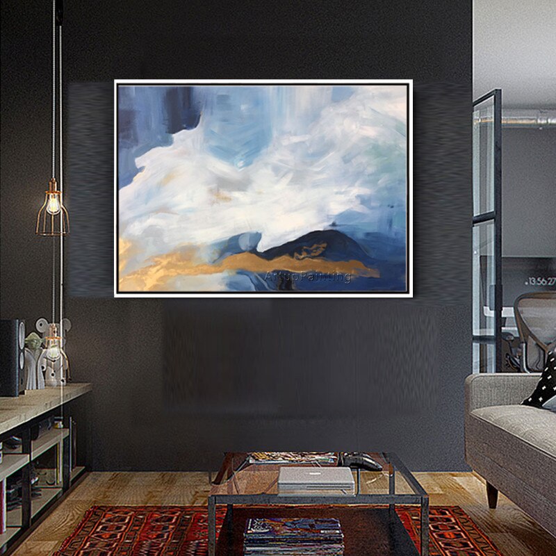 Pintura acr&iacute;lica en lienzo para decoraci&oacute;n del hogar, arte de pared para sala de estar, cuadros abstractos modernos, decoraci&oacute;n 85