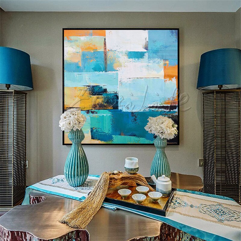 Pintura al &oacute;leo sobre lienzo pintada a mano, cuadros abstractos modernos grandes, decoraci&oacute;n del hogar, cuadros art&iacute;sticos de pared quadro para sala de estar